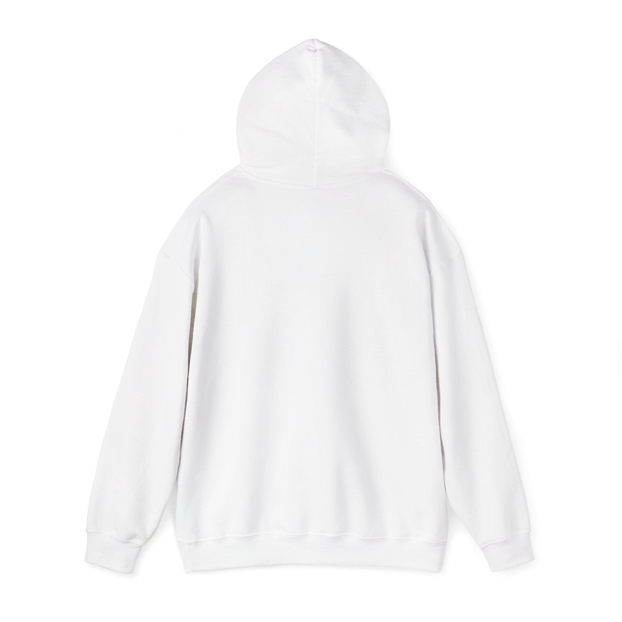 White hoodie back view perfect for a funny fishkeeping hoodie design