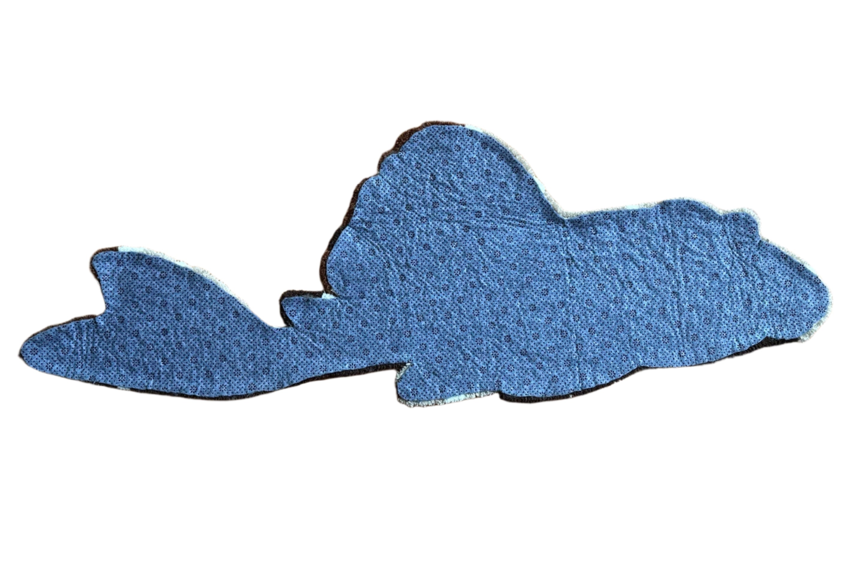 Handmade pleco rug in blue with textured fabric from Scallywag's Fish Bowl