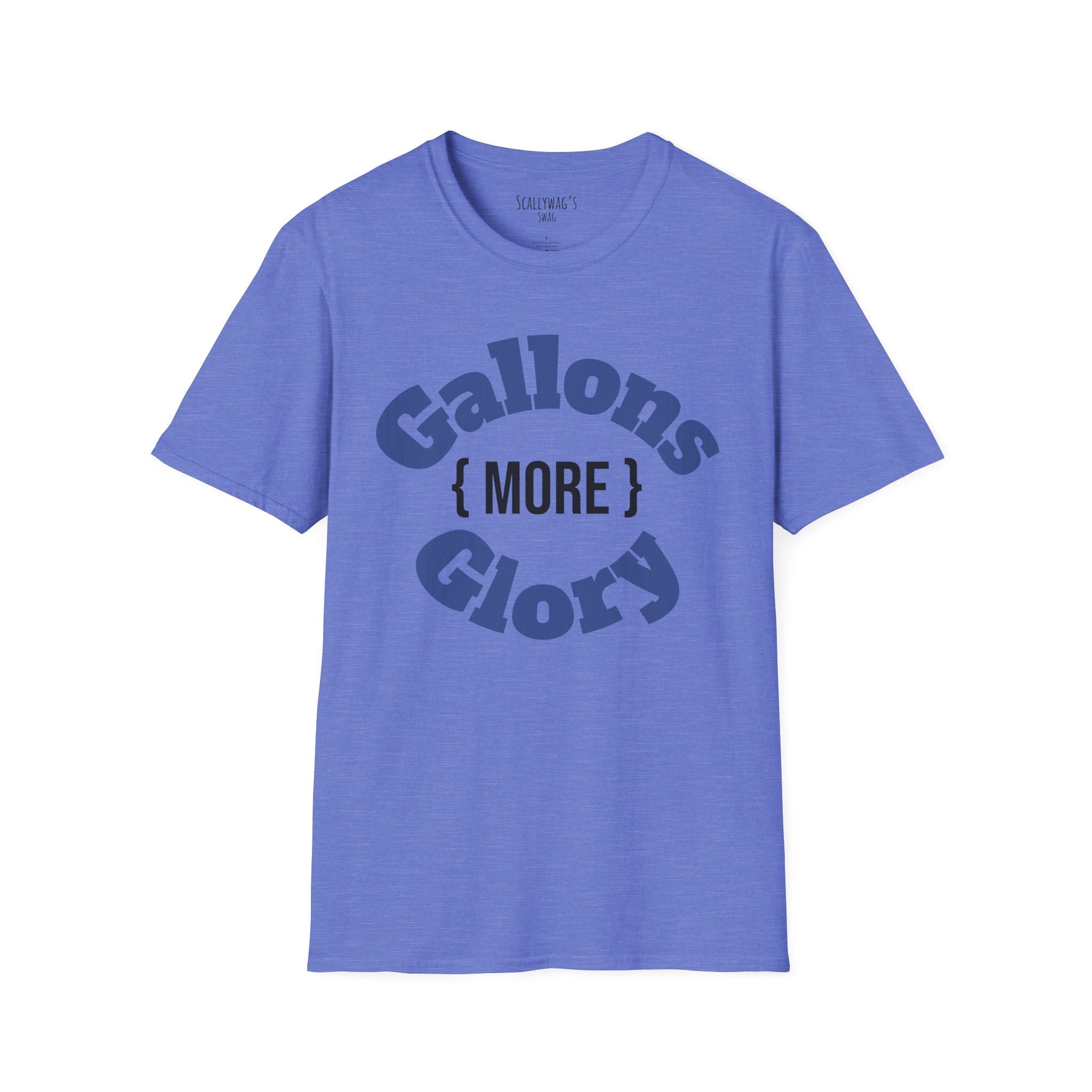 Blue monster tank hobbyist t-shirt with Fallons More Glory graphic design