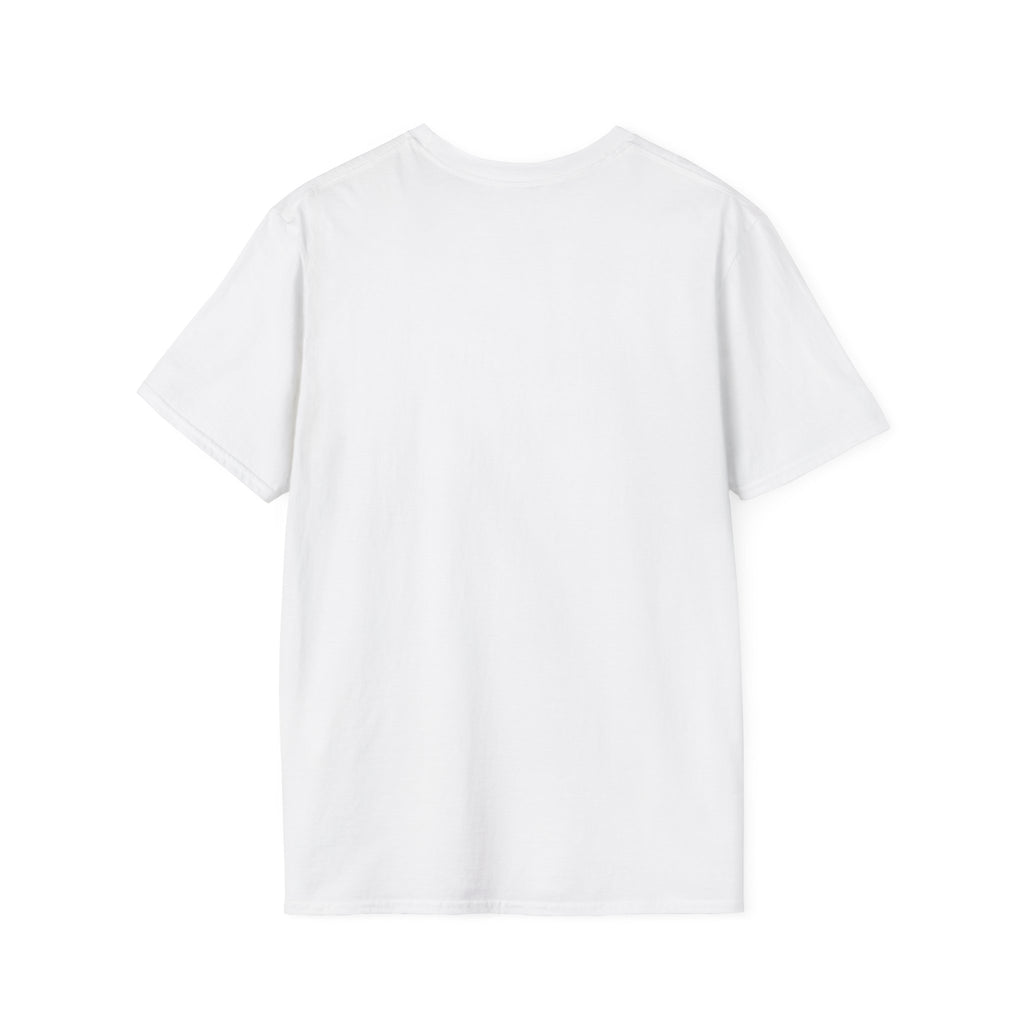 Plain white t-shirt shown from the back, perfect for customizing a funny aquarium t-shirt design