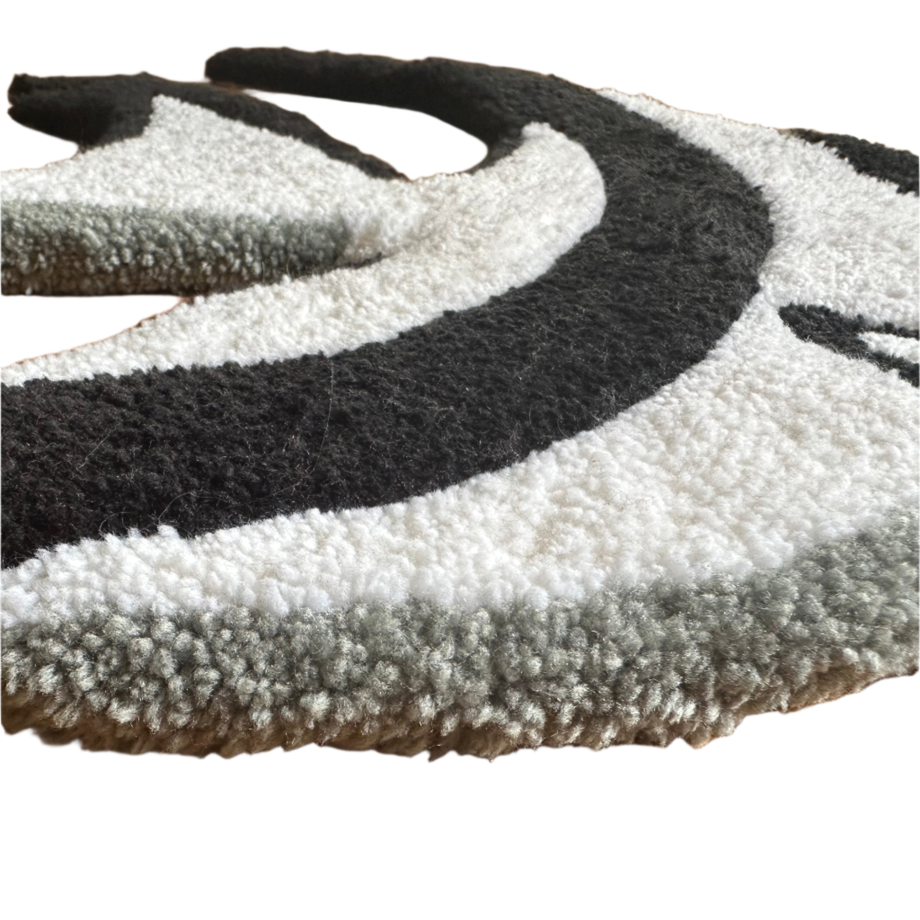 Scallywag's Fish Bowl soft textured Fish Rug with black white and gray colors